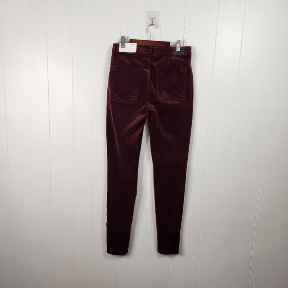 American Eagle Burgundy Corduroy Skinny Jeans Jeggings Pants Button Fly size 2 - Picture 5 of 12